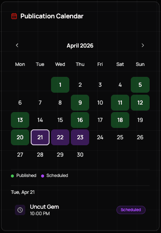 Scheduling calendar with queued beats